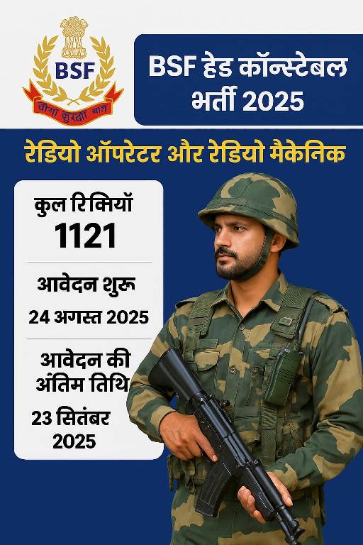 BSF Head Constable Recruitment 2025 Notification Apply Online
