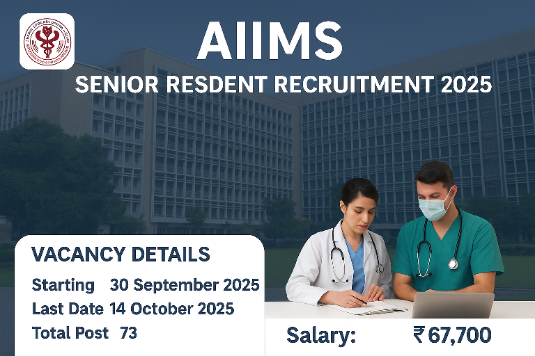 AIIMS Senior Resident Recruitment 2025 Notification – Apply Online for 73 Posts

