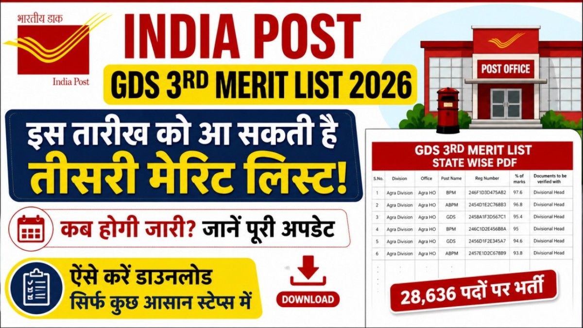 India Post GDS 3rd Selection List 2026 इस तारीख को आ सकती है तीसरी सूची ऐसे करे तुरंत डाउनलोड